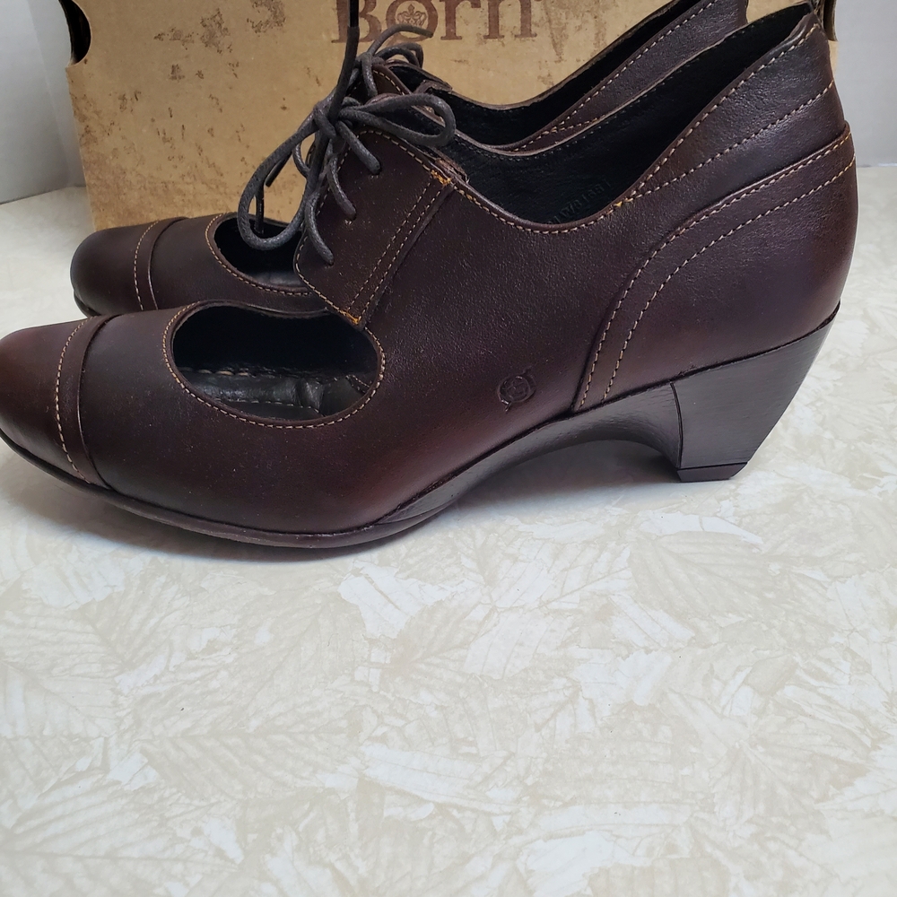 Born Women's Dark Brown Lace-Up Heels